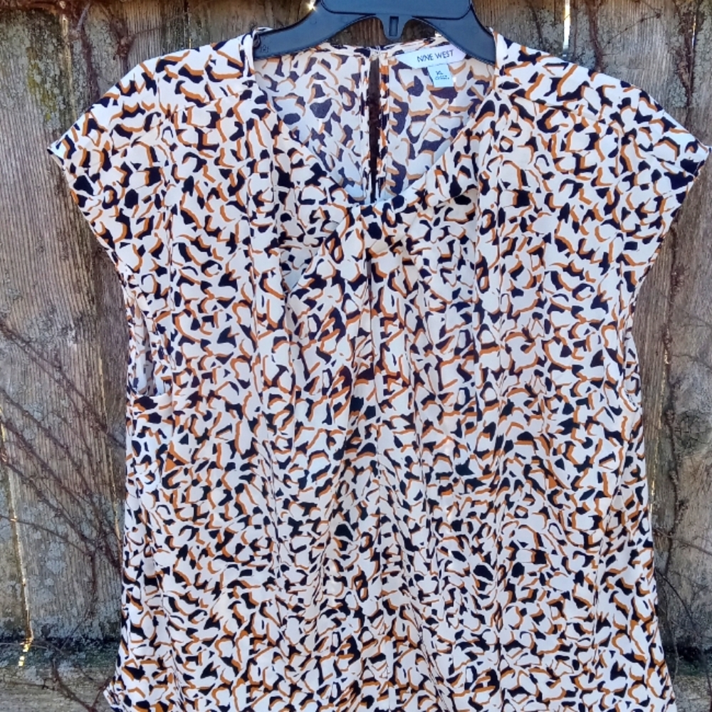 NWOT Nine West Twist-Neck Blouse, XL